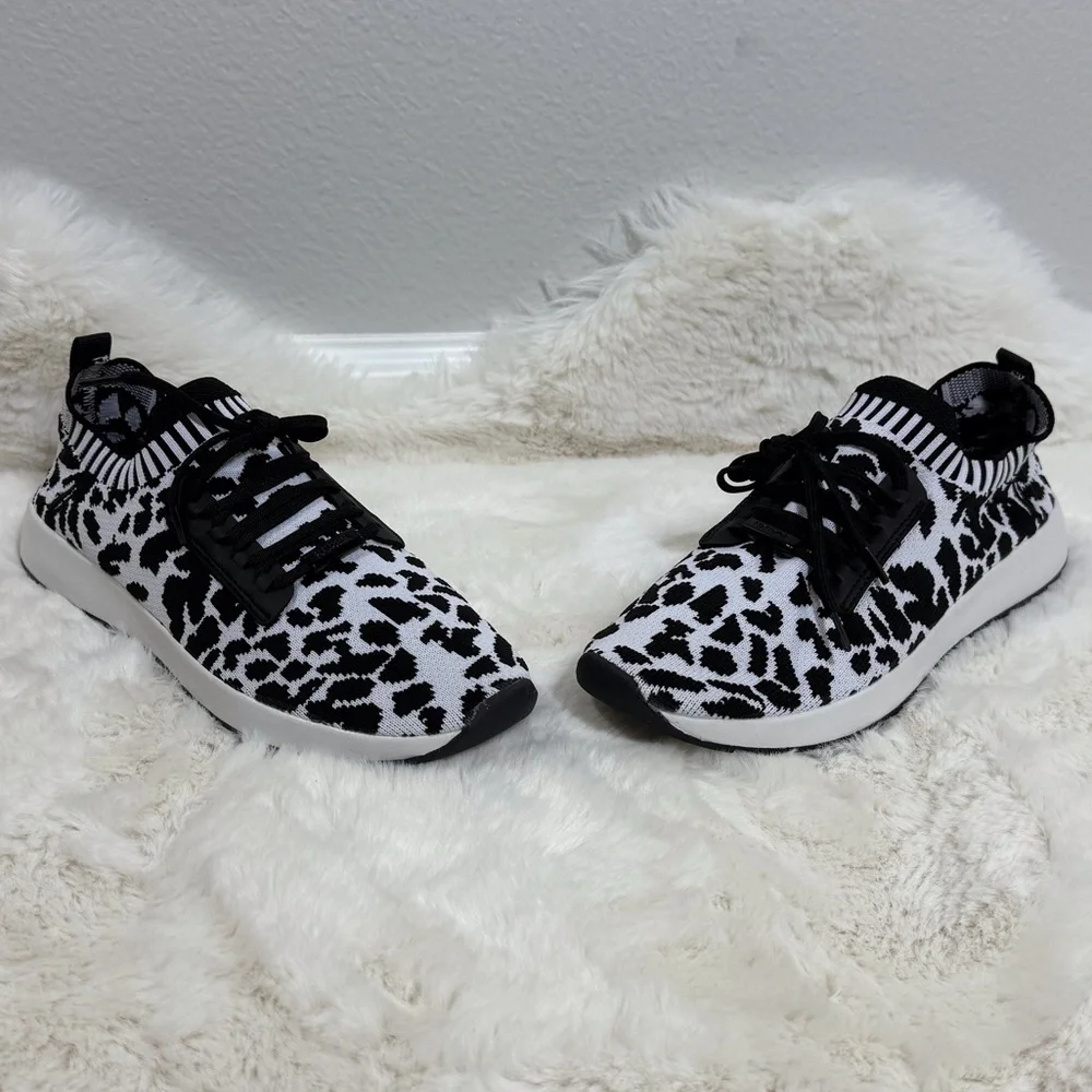 Nautica Leopard Animal Print Sneakers White Black Athletic Shoes, Size 9.5 - Picture 6 of 10